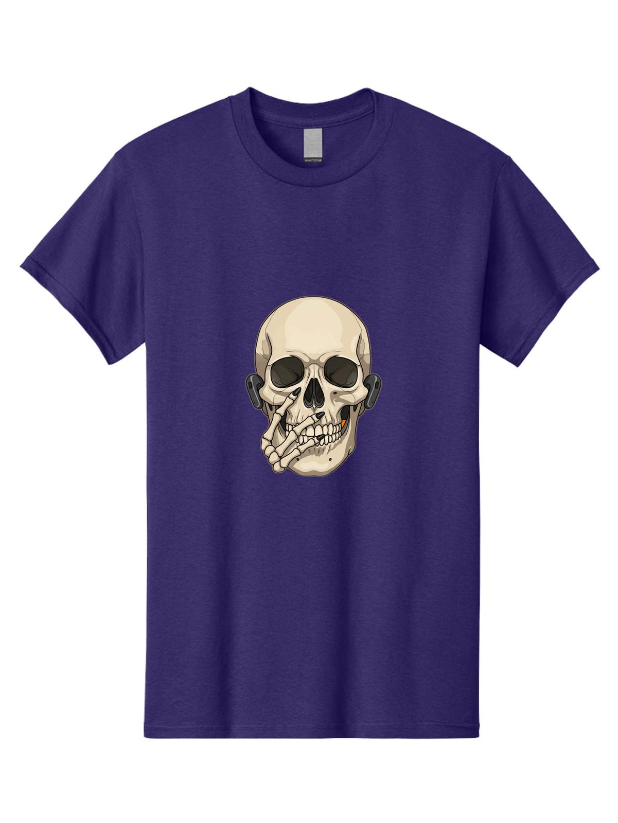 Skull-With-Headphones Mens Graphic Tee, 100% Cotton, Casual Summer Wear S