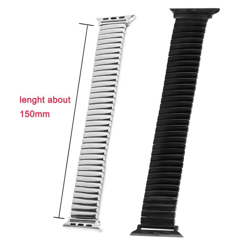 Polert Elastisk Rustfritt Stål Rem for Apple Watch Bånd 49mm 45mm 44mm 40mm 41mm 38/42mm for Iwatch 8 7 SE 6 5 4 Armbånd