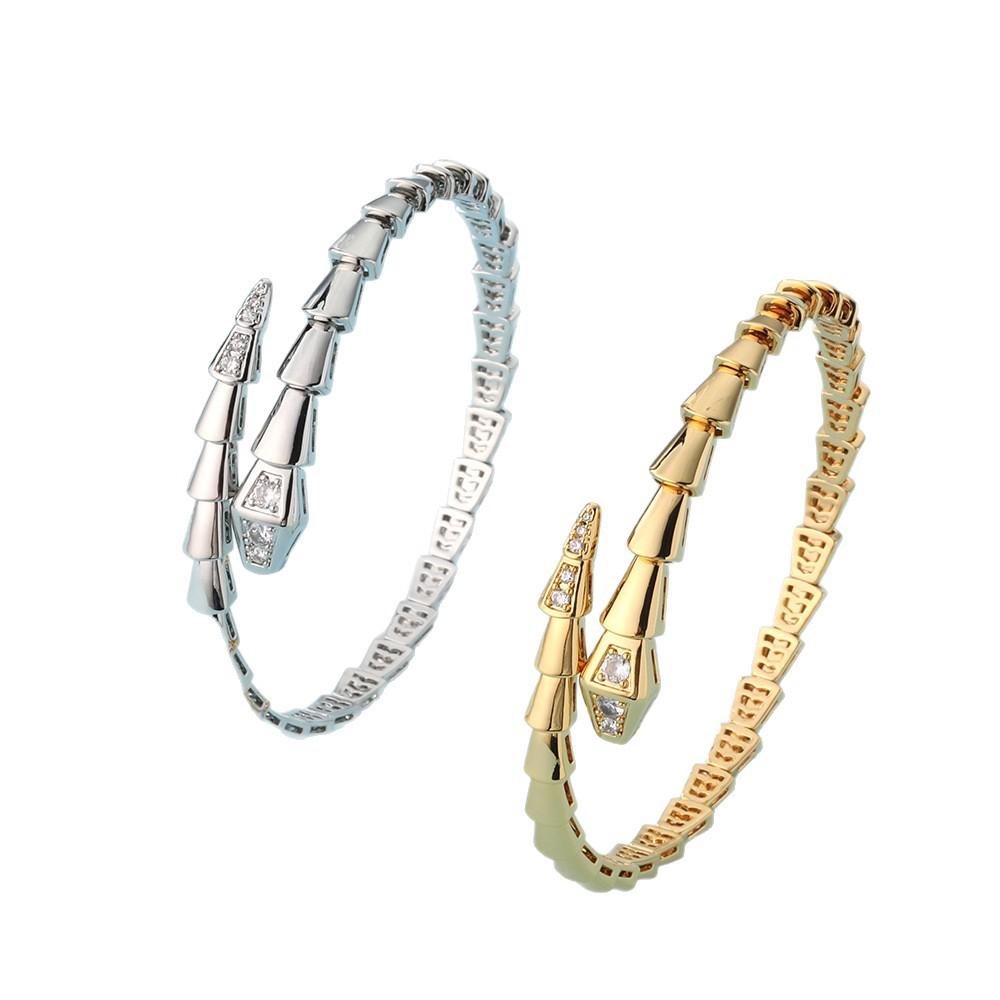 Head and Tail Snake Bone Snake Shape Bracelet Open Spring High Fashion Bracelet for Men