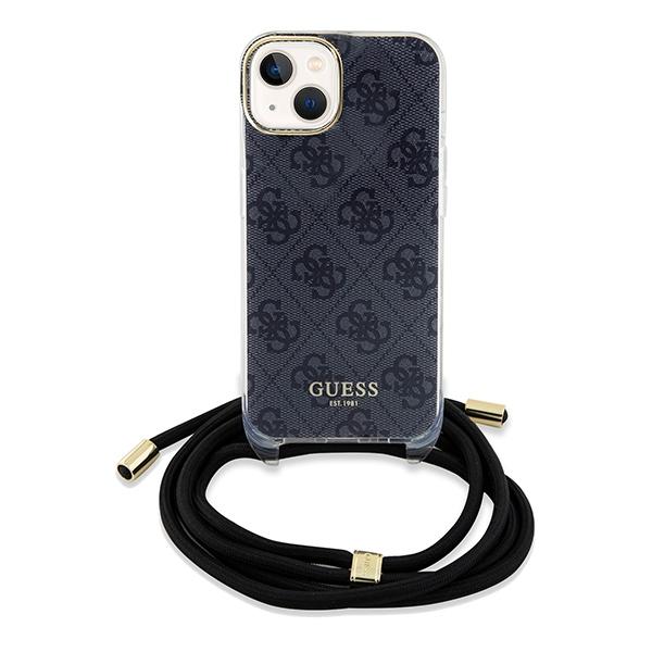 Guess Guhcp15Shc4Sek Iphone 15 / 14 / 13 6.1 Czarny/Black Hardcase Crossbody Cord 4G Print