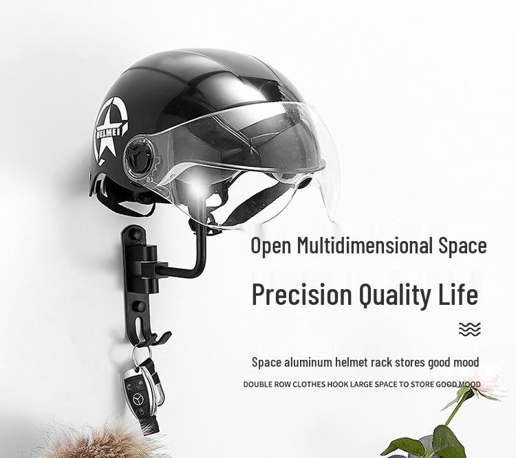 Punch-Free Wall-Mounted/Tabletop Helmet & Hat Display Rack