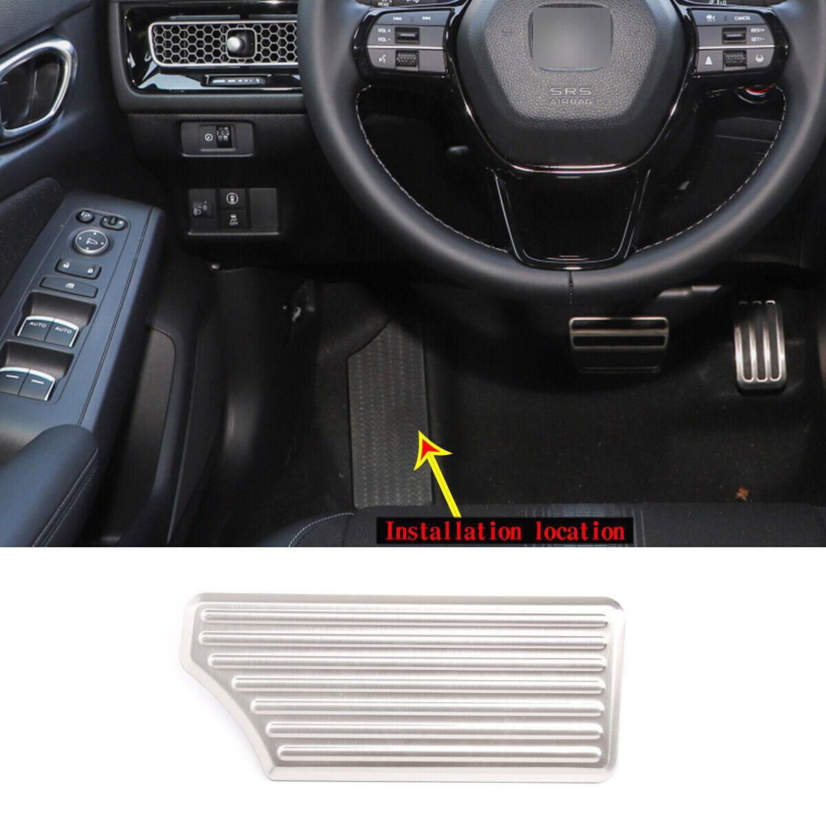 1PCS Silver Stainless Steel Car Rest Pedals Plate For Honda Civic 11th -