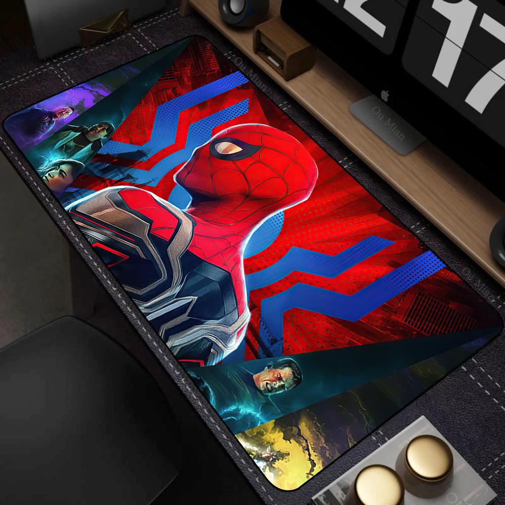 Mausepad Computer Accessories Mats Spider Man Mause Pad Mousepad Over Edge Gaming Keyboard Pc Gamer Nonslip Rubber Desk Mat