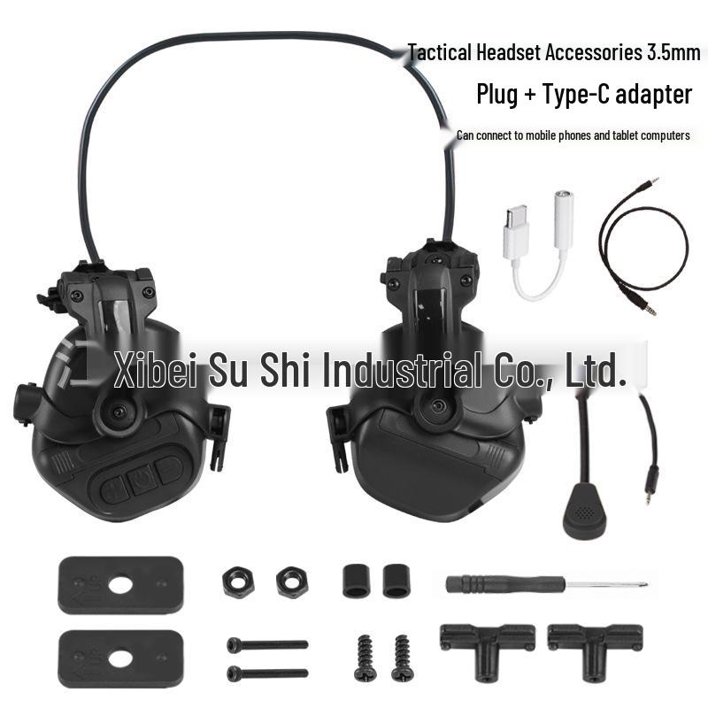 Tactical Fast Helmet Headset with Curved Bracket for Outdoor Sports Communication