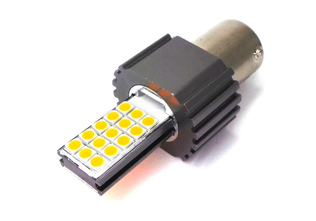 LED Bulbs 2x P21W, BA15S 12-24V CANBUS Orange New, Off-Road