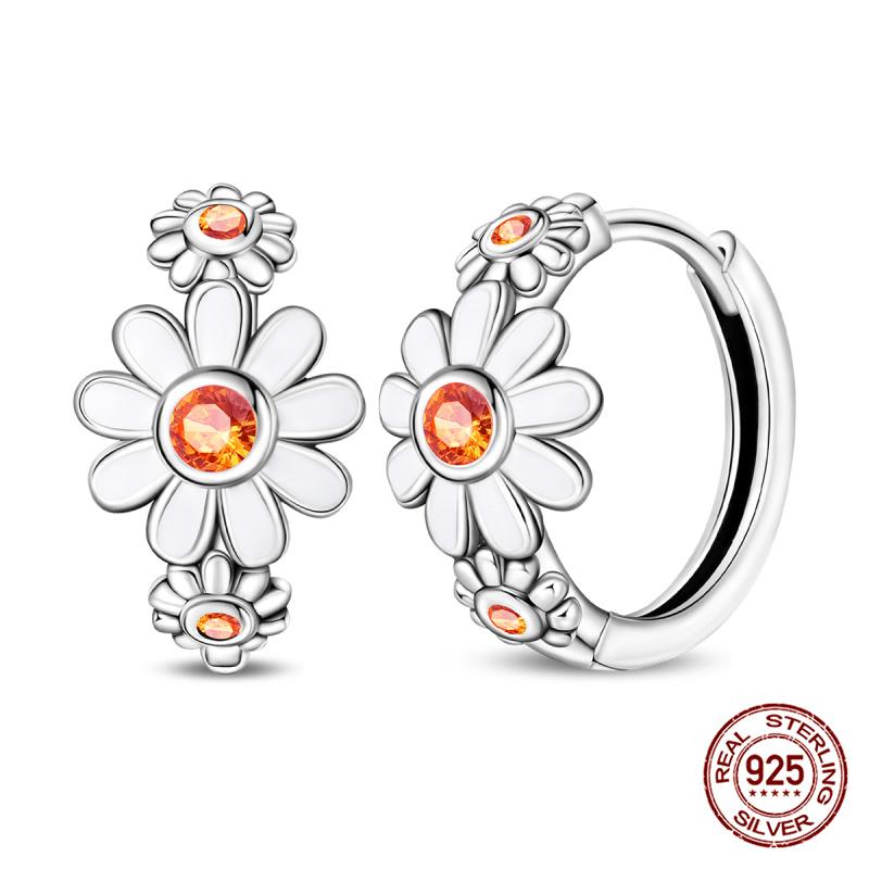 Original 100% S925 Silver Sunflower K Gold Pendant Earrings Iris Earrings Ladies Birthday Anniversary Gift