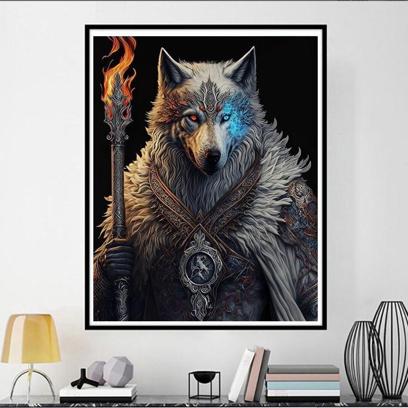 Diamond Embroidery Animal Cross Stitch Full Diamond Mosaic Werewolf Leader DIY Diamond Painting