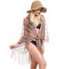 Women's Tassel Cardigan Beach Cover-Up Shawl: Sun Protection Bikini Cover, European & American Style, Hollow Out Design