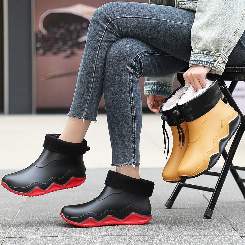 Winter Warm Men's Shoes New Fashion German Outer Wear Wading Shoes Men's and Women's Removable Thermal Cover Rubber Shoes Couple Water Shoes