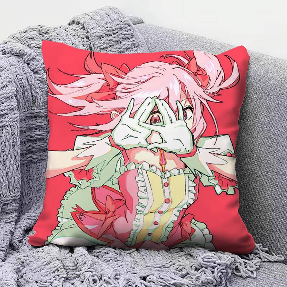Madoka Kaname Anime Girl Puella Magi Madoka Magica Pillow Covers Home Sofa Cushion Covers and Aecorative Custom