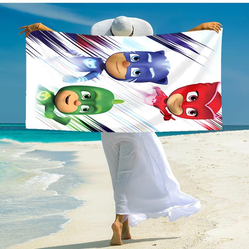 1pc PJ Marks2 Beach Towel, Comfortable and Thick, and Swimming/Bath/Picnic/Camping Towel, Suitable for Seaside Beaches