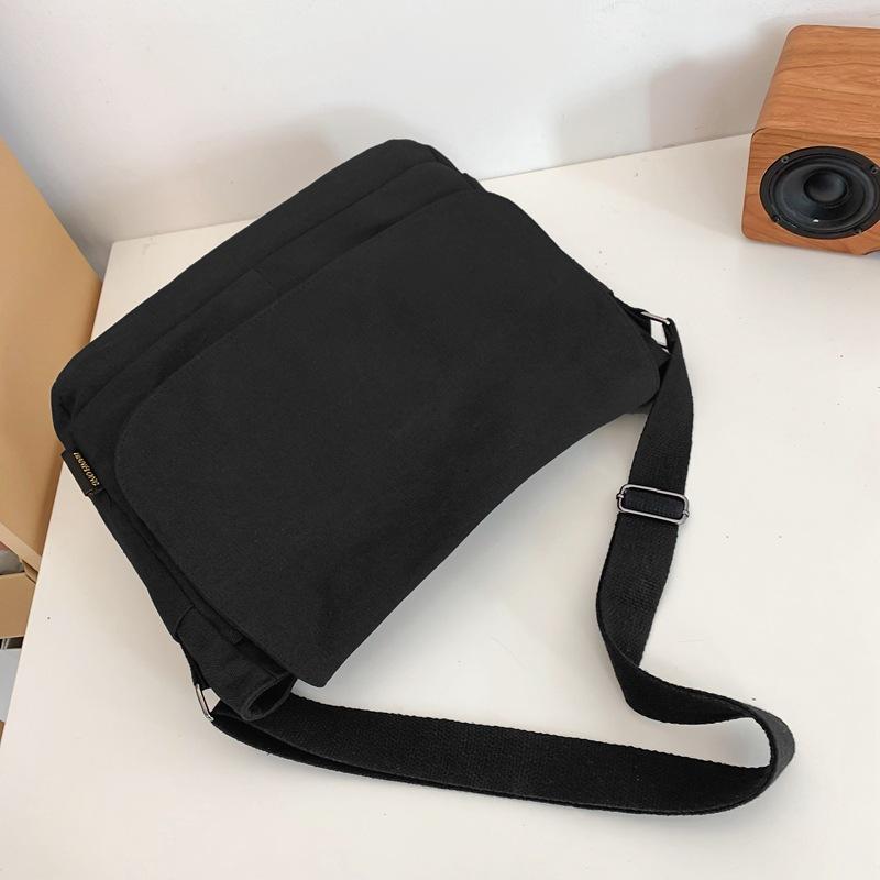 Simple Large-capacity Bag New Canvas Bag Female College Student Couple One-shoulder Messenger Bag