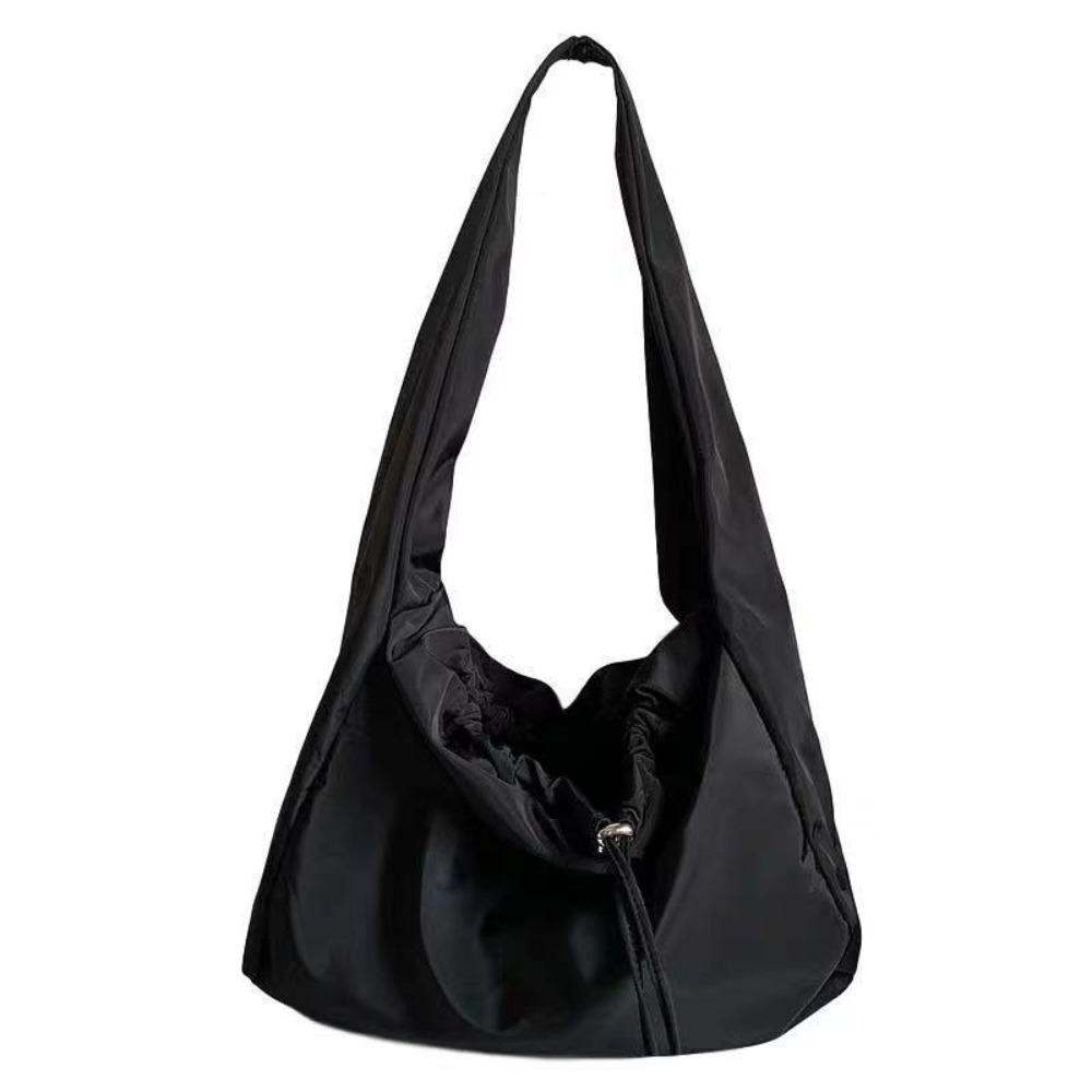 Lightweight Drawstring Crossbody Bag Solid Color Underarm Bag Armpit Bag Oxford Tote Bag  Sports