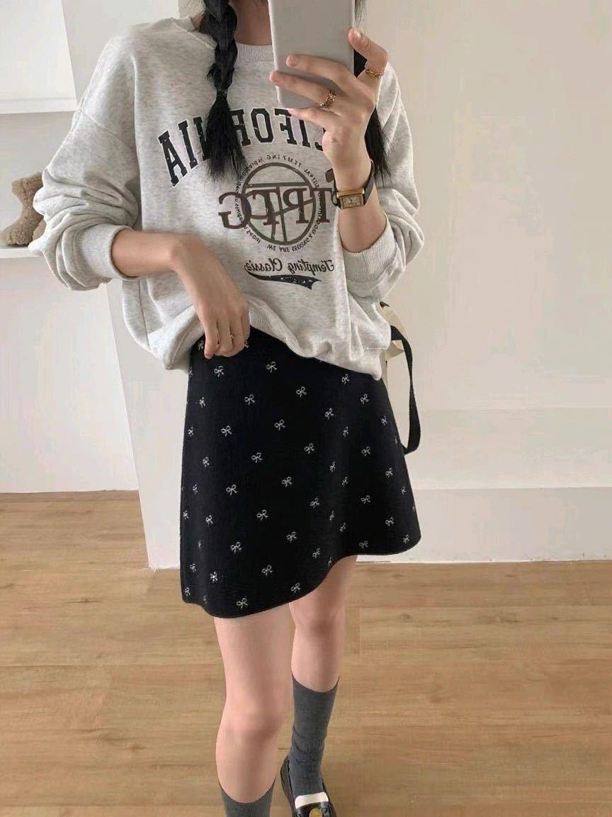 

Women s Retro Wool Blend Plaid A-Line High-Waisted Floral Skirt - Slimming and Versatile for Autumn/Winter 2026 One Size чёрный