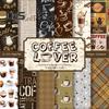 24 Sheets Handbook Decoration Retro Plaids Dots Coffee Elements Prints DIY Manuals Background Paper Jam Materials Paper
