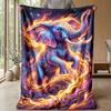 Fire vs Water Elephants Theme blanket Lightweight Warm Flannel Blanket Decorative Throw Blanket for Home Decoration