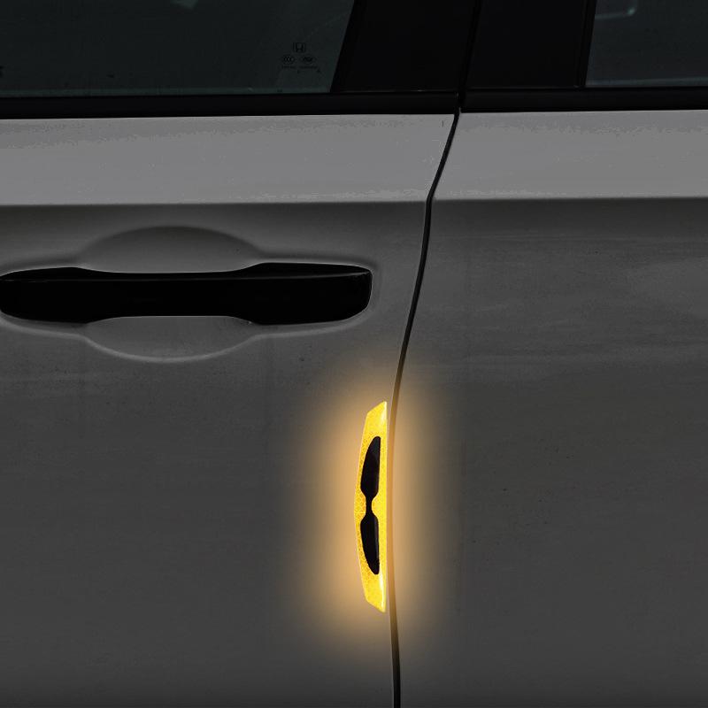 Reflective Carbon Fiber Anti-Collision Car Stickers for Handles, Door Bowl, and Mirrors