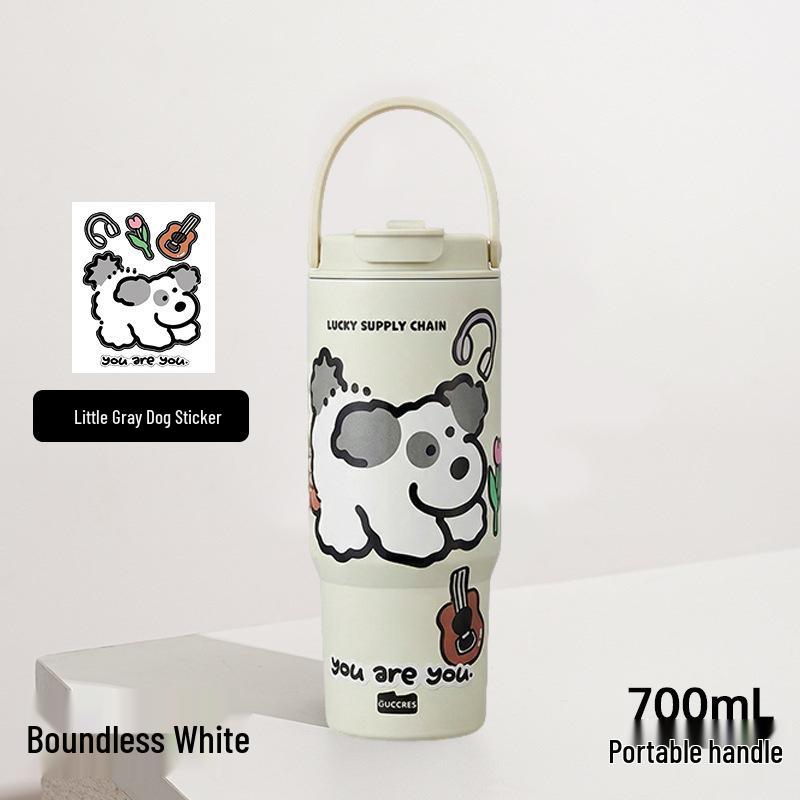 Large Capacity 316 Stainless Steel Insulated Cup with Straw and Portable Handle