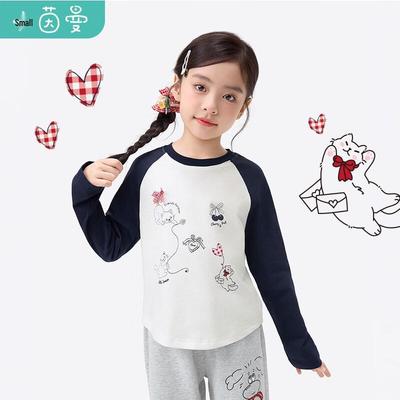 Girls' Cotton Long-Sleeve Print T-shirt