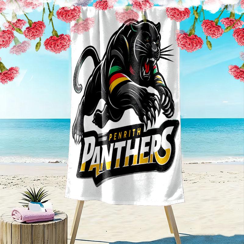Penrith Panthers Roar Print Beach Towel, Large Soft Quick Dry Towel for Beach Camping Swimming