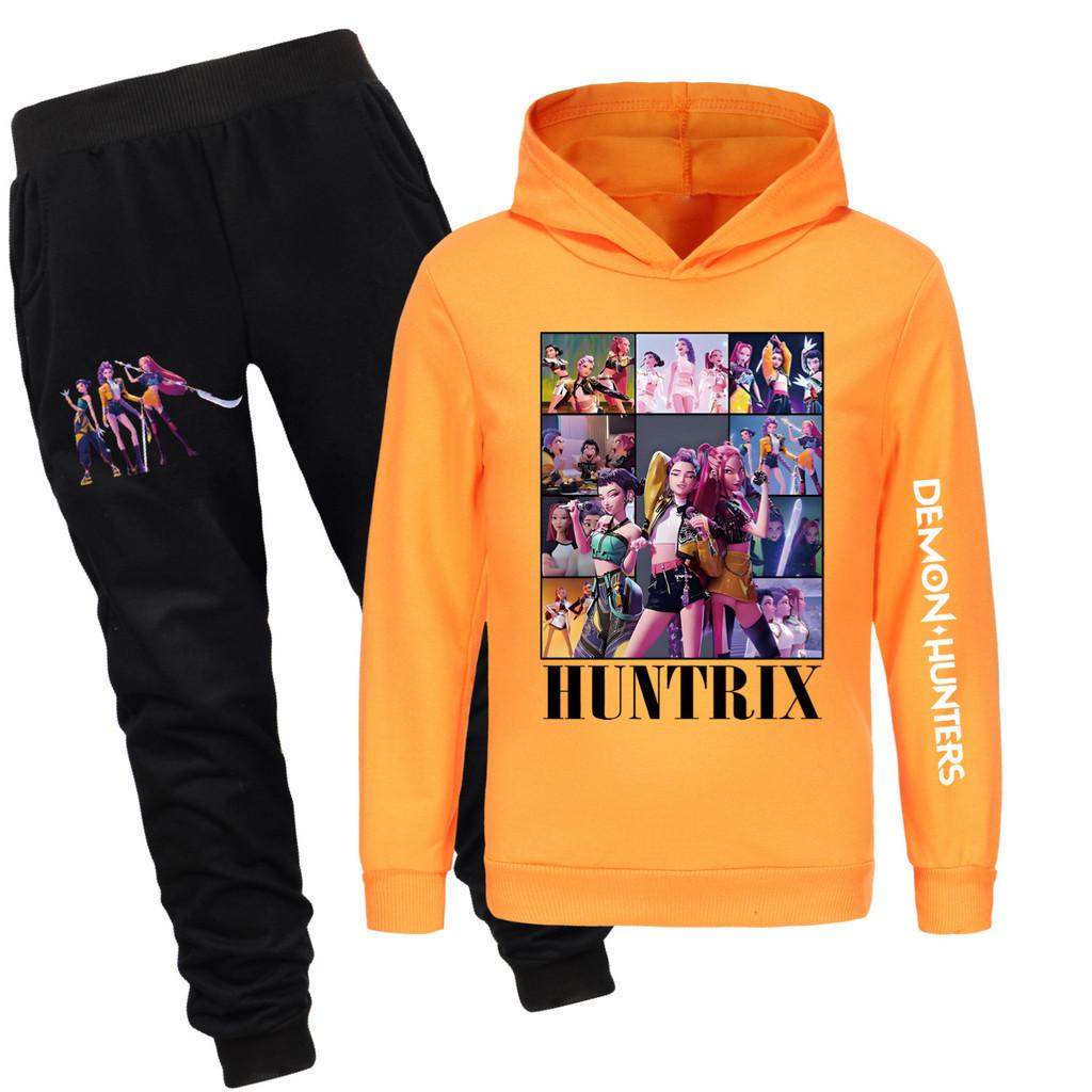 

4833x Kids Girls Rumi Zoey Mira Print Hoodies Pants Trouser Clothes Set 160cm помаранчевий