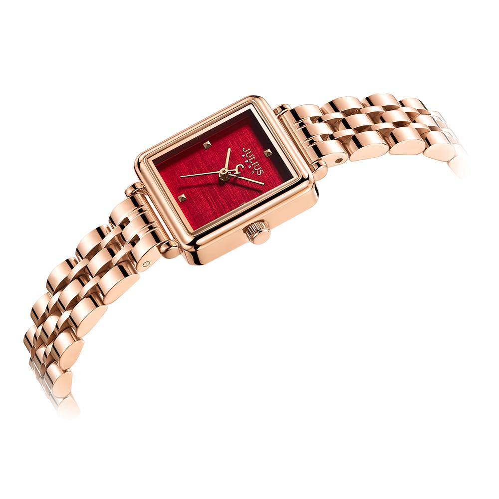 Jyullieoseu Ja-1315 Women'S Square Metal Band Wristwatch
