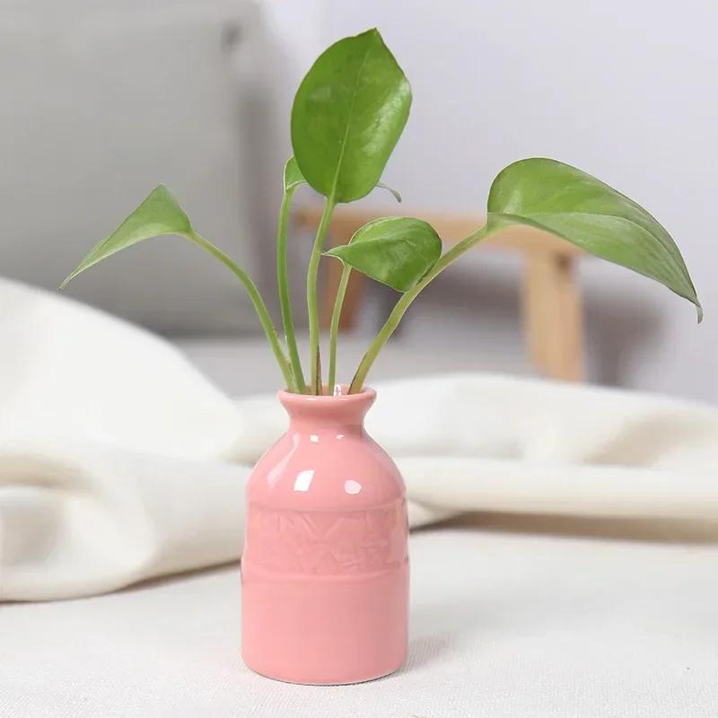 1PC Mini Modern Flower Vase Home Flower Arrangement Living Room Origami Ceramic Plastic Nordic Style Home Decor Ornament