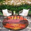 Animals & Sunset pattern round rug,Carpet Rug for Living Room Bedroom Playroom ,Non-slip Floor Mat,Holiday Gifts and Birthday Gifts.