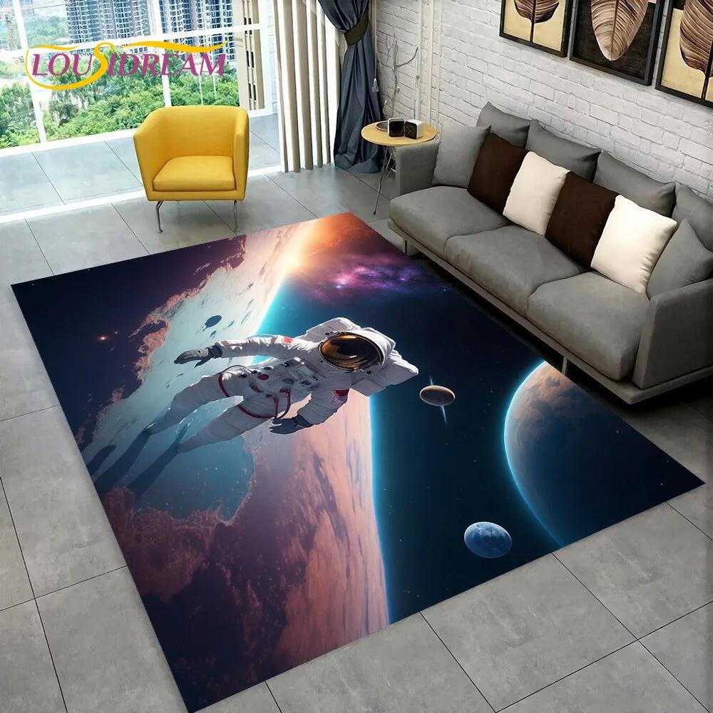 Astronaut Dream Universe Spaceman Weltraum Cartoon Teppich Teppich für Schlafzimmer Wohnzimmer Sofa Dekoration, Große Dekor Bodenmatte