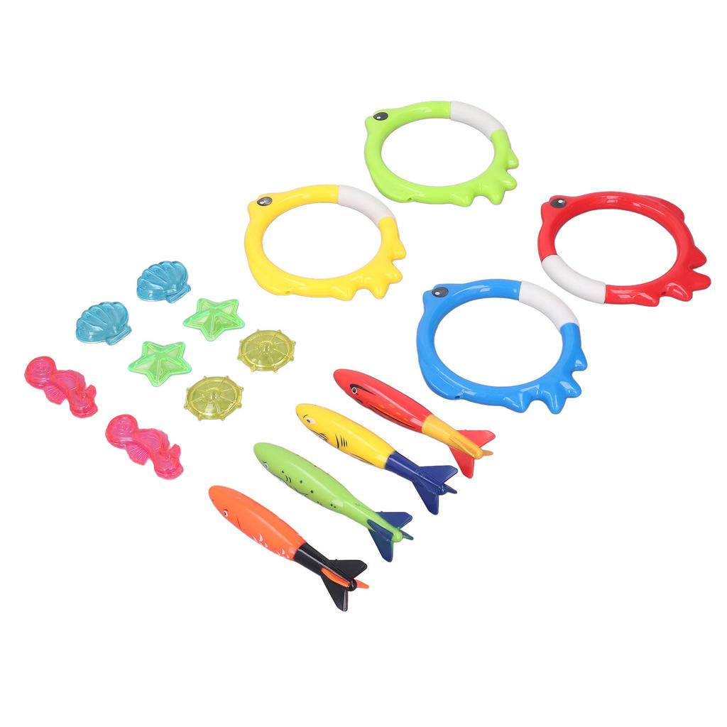 Torpedos Swim Sinking Set Seahorses Fish Rings Underwater Swimming Pool Toy for Children Kids