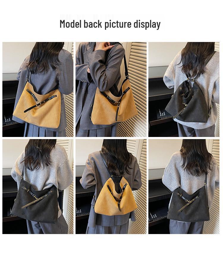 Women's 2025 Autumn/Winter Fashion: Casual Large-Capacity Textured Tote & Crossbody Backpack