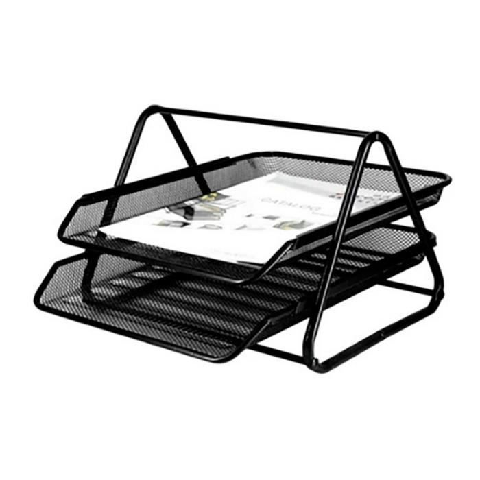 Corbeille Courrier - Q-Connect - 929626 - Métal - Noir - Set de 2 - 300x185x350 mm