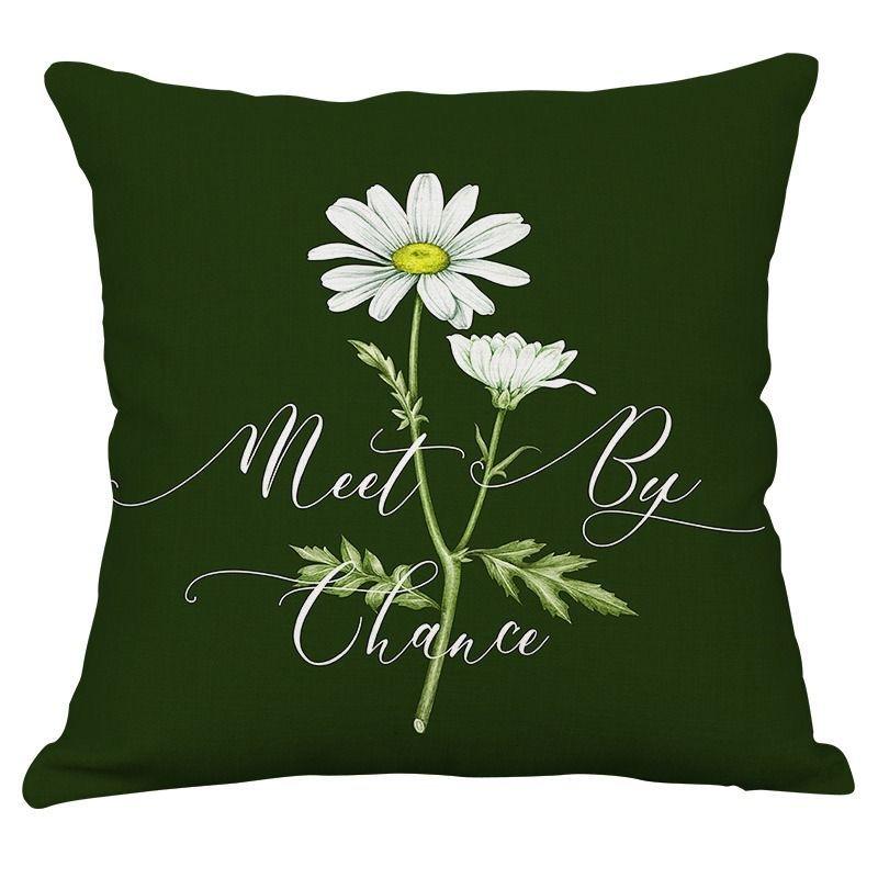 Fresh Plant Flower Pattern Pillow Cover Sofa Living Room Cushion Cover Car Homestay Waist Pillow Pillow Pillowcase