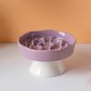 High-Leg Ceramic Slow Feeder Bowl - Anti-Choke, Neck Protection, Stable Design for Cats & Dogs