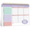 Accuprints Weekly To Do List Notepad With 52 Pages (26 Undated Sheets)8.5""11""- Weekly Desk Planner Pad With Spiral Bin