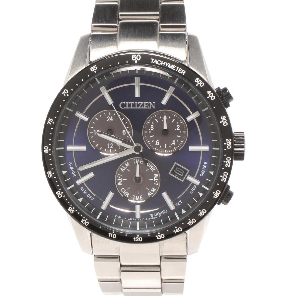 Good Condition Citizen Watch Eco Drive E820-S122635 Solar Black Men s CITIZEN