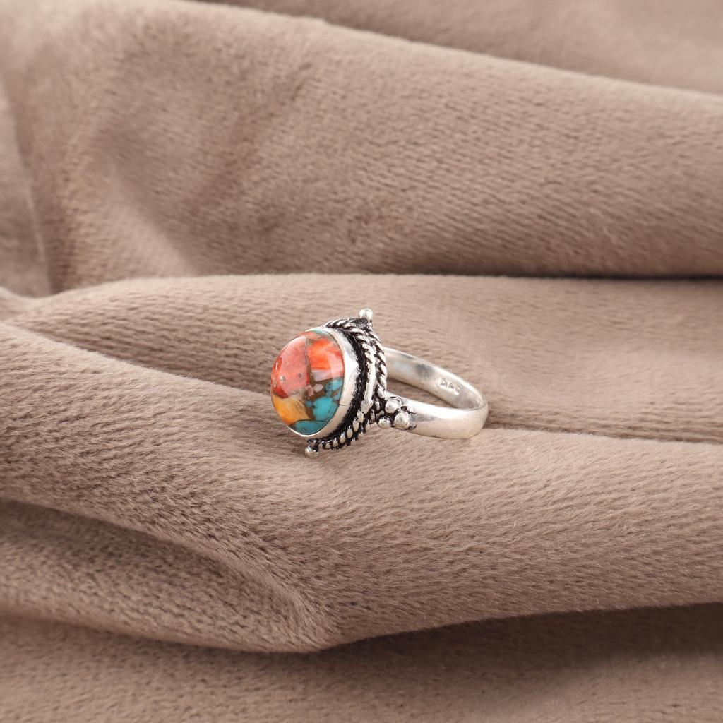 Ethiopian Copper Turquoise Ring, 925 Sterling Silver Jewelry, Handmade Ring Gemstone Jewelry  Gift For Women