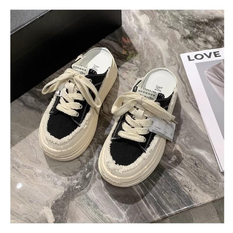 Повседневные туфли на толстой подошве полухолщовые туфли для женщин 35 чёрный 1980₽