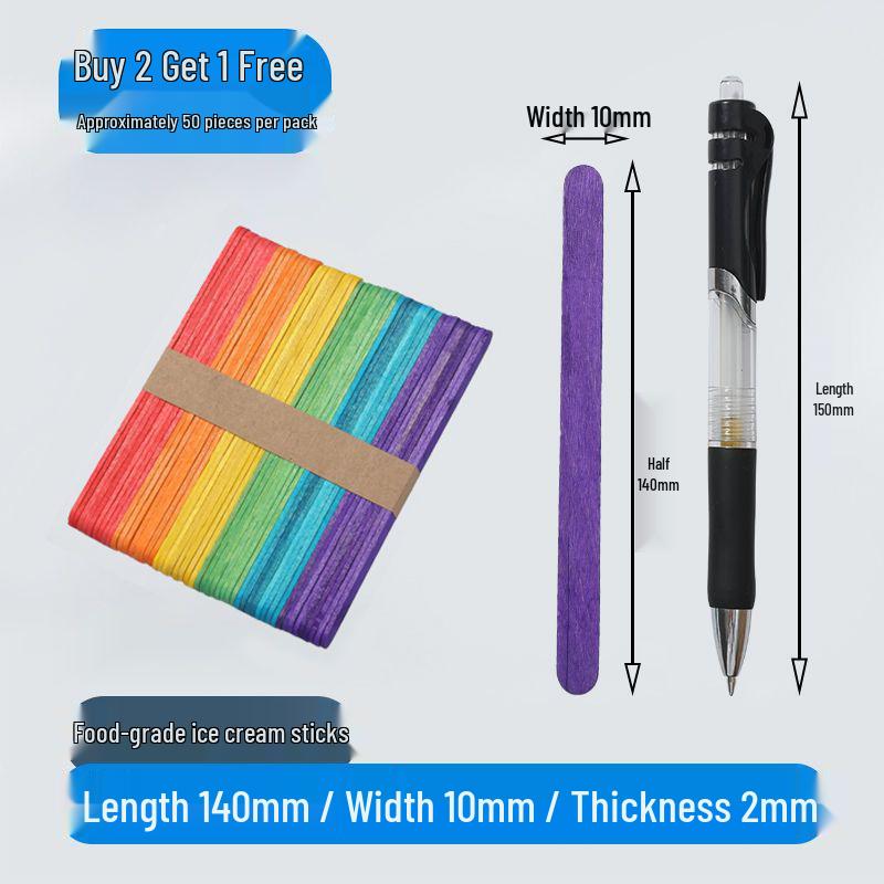 Colored Wooden Popsicle Sticks for DIY Crafts & Kindergarten Activities