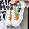 Spring Summer Rainbow Canvas Shoes Fashion Casual Men' Streetwear Sneakers Breathable Flat Vulcanized Sneakers Mens Trendy Shoes