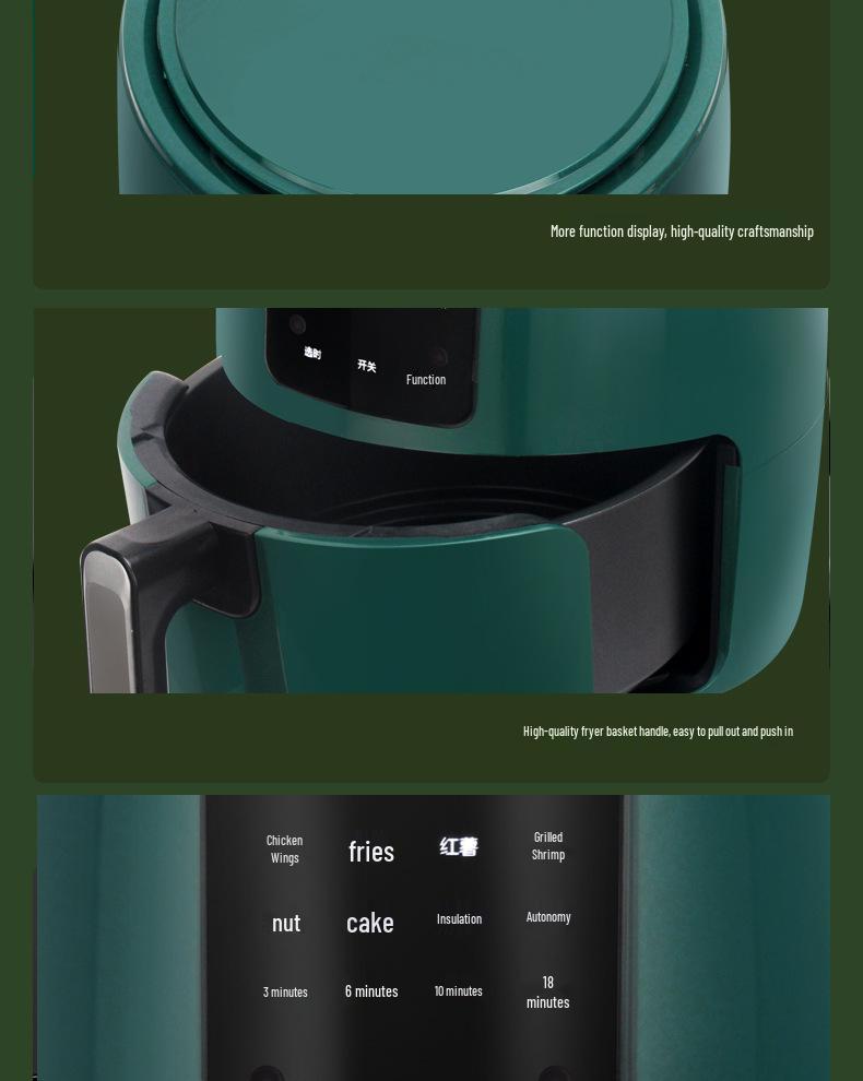 Xianke Smart Touch Large-Capacity Smokeless Air Fryer