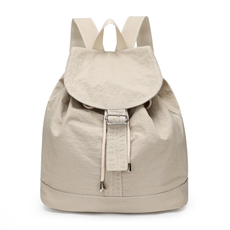 College Style Student School Bag Women Solid Color Backpack Nylon Backpack Men's Outdoor Sports Bag