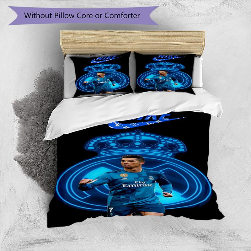 Ronaldo's Cristiano Ronaldo's Journey Bedding Set, Breathable Duvet Cover with Pillowcases, Soft Bed Linen for Bedroom Home Decoration, Perfect Festiv