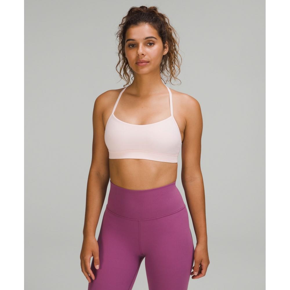 

Lululemon Flow Y BrA Nulu Light Support A C Cups strAwberrY milkshAke
