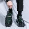 Men's British Style Formal Leather Slip-on Loafers - Thick Sole, Height Increasing, Big Toe Casual Shoes