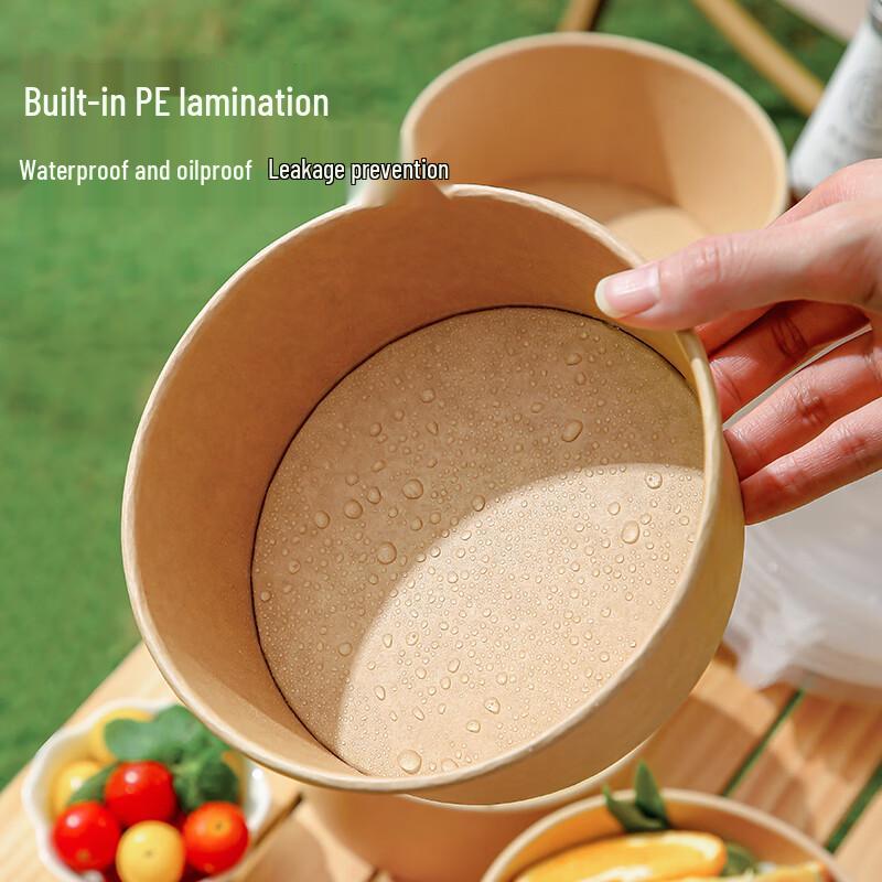 Meliya Disposable Kraft Paper Food Containers with Lids