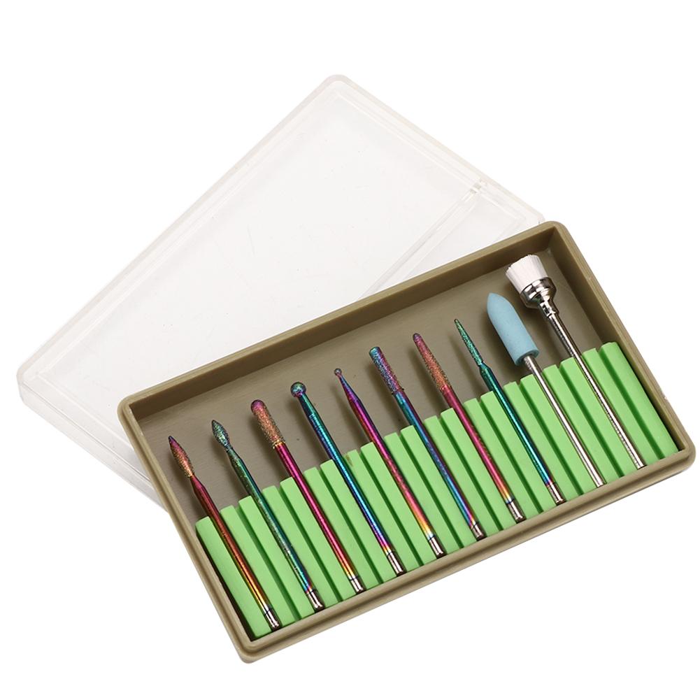 

10 шт. электрических сверл для ногтей, набор запасных частей для маникюра, педикюра, полировки ногтей