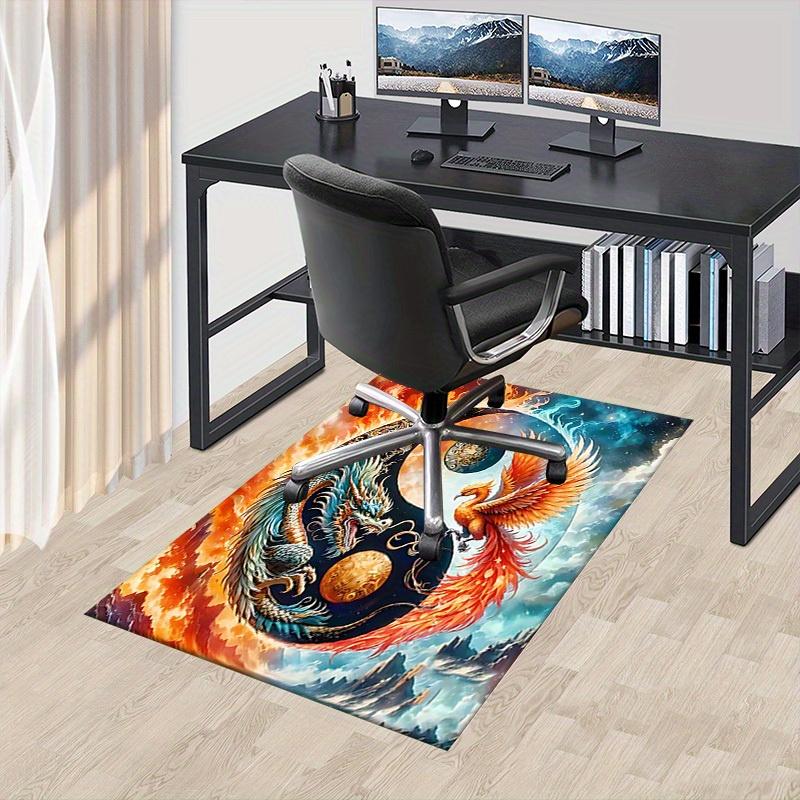 1pc Phoenix Dragon Themed Rug for Home Decor, Non-slip Office Carpet, Chair Mat, Outdoor Mat, Christmas and Halloween Gifts-0731142