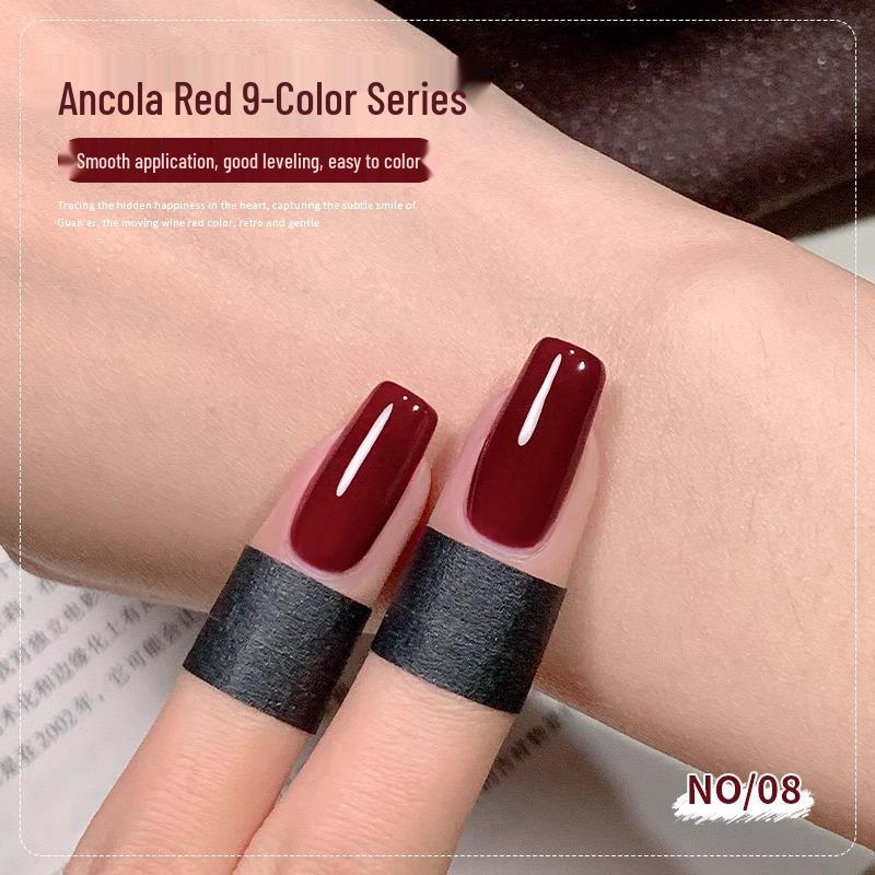 

Enniess Ancola Cherry Wine Red Gel Nail Polish Manicure Set - 2025 Autumn/Winter Collection