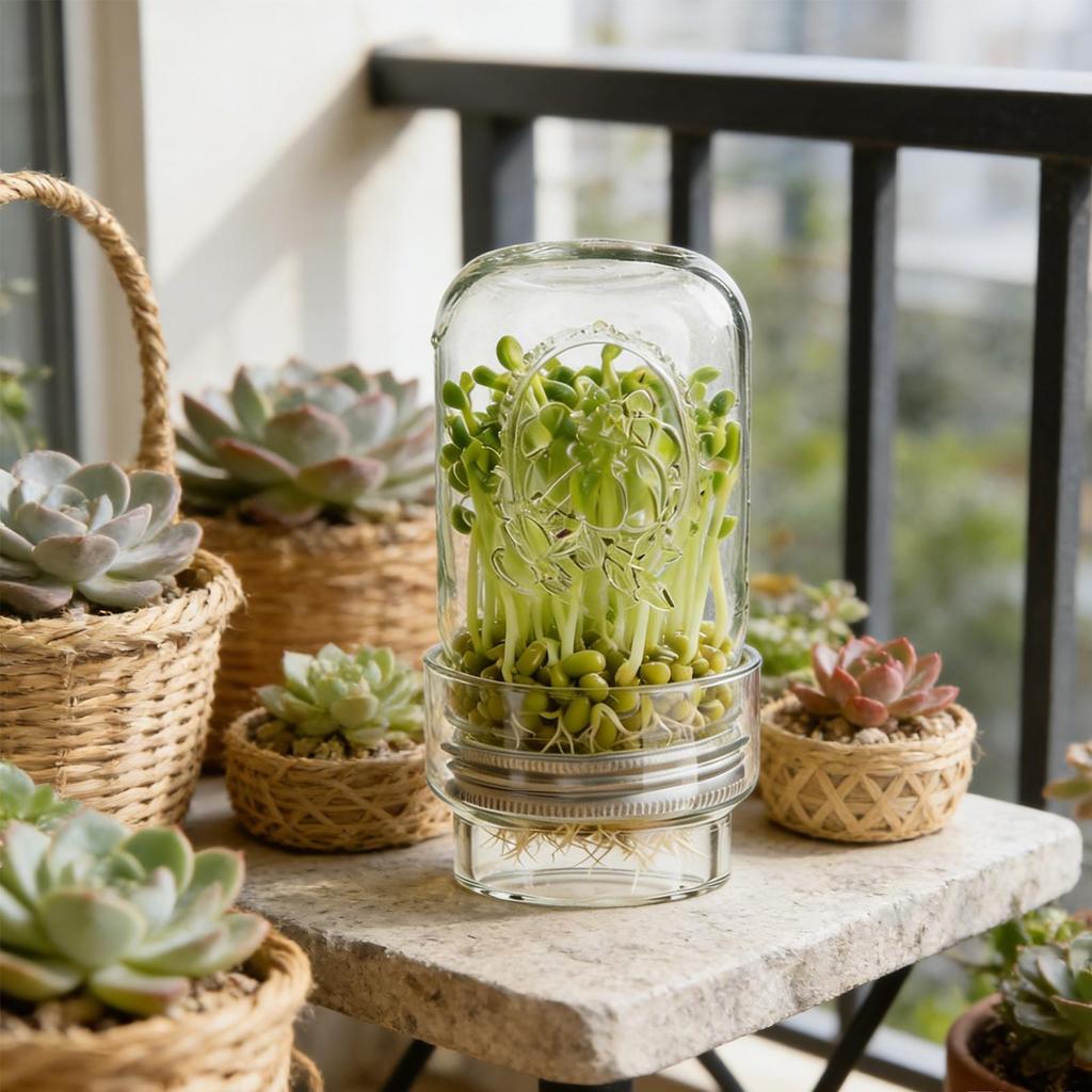 Sprouting Jar Kit Health Vegetables Grow Broccoli Sprouts Growing Kit For Gardeners Beginners Homesteaders Kitchen Countertop